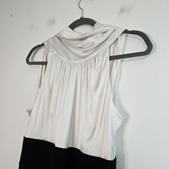 BCBG Maxazria Colorblocked Two-Fer Charmuese in black and white Dress - Picture 4 of 14